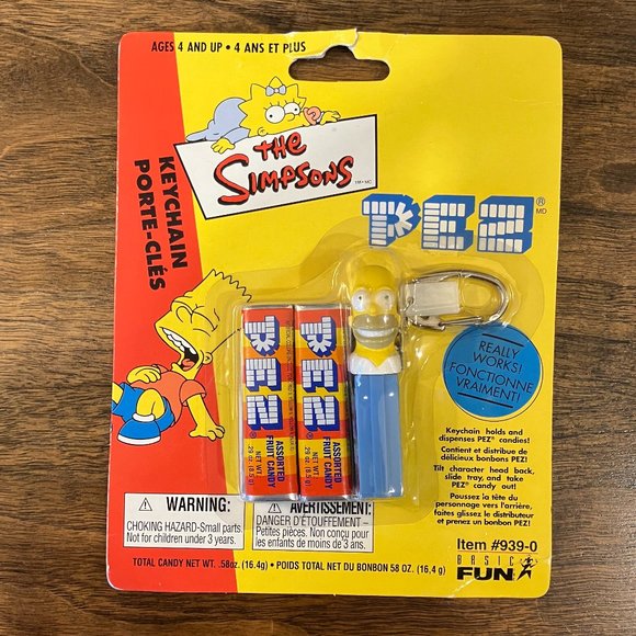 Basic Fun Other - The Simpsons Homer Simpson PEZ Dispenser Keychain 2001